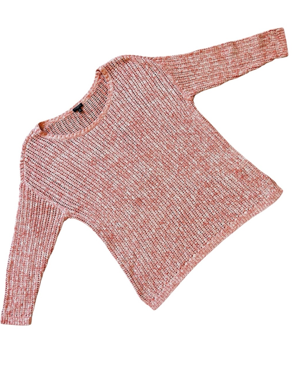 Talbots Women's Rose Pink Knit 3/4 Sleeve Open Knit Sweater size 1x